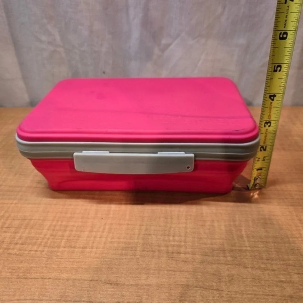 IT'S ACADEMIC Collapsible Pencil Pen‎ Case Box with Lid Flexi Storage Pink Gray